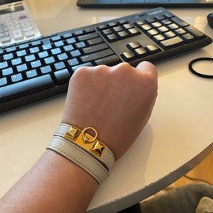 White Hermès Kelly bracelet